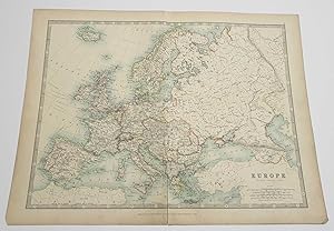 Europe, 1904 Atlas Continental Map Colour Engraving