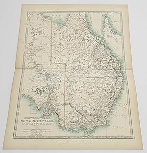New South Wales & Victoria, Australia 1904 Atlas Map Colour Engraving