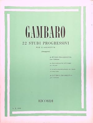 Bild des Verkufers fr Gambaro. 22 studi progressivi per clarinetto zum Verkauf von Librodifaccia