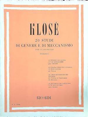 Image du vendeur pour Klose' - 20 studi di genere e di meccanismo per Clarinetto mis en vente par Librodifaccia