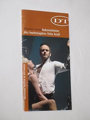 Bild des Verkufers fr Programmheft Deutsches Theater in Gttingen 2006/07. BEKENNTNISSE DES HOCHSTAPLERS FELIX KRULL nach Th. Mann von Burchard. Insz./ Bearb.: Joachim von Burchard, Bhne/Kostme: Jeannine Simon, Musik: Jan Exner. Mit Andreas Klumpf (Felix Krull), Ronny Thalmeyer, Julia Hansen, Katharina Merschel, Andreas Jessing, Meinolf Steiner, Sesede Terziyan, Gerd Zinck zum Verkauf von Fast alles Theater! Antiquariat fr die darstellenden Knste