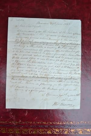 Autograph letter, signed from Thomas Brown to Messrs Thorp & Dixon, solicitors, Alnwick, dated 19...