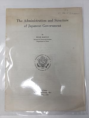 Imagen del vendedor de The Administration and Structure of Japanese Government a la venta por Barberry Lane Booksellers