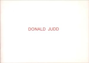 Imagen del vendedor de Donald Judd : Holzschnitte 1961/68 und 1988 a la venta por Specific Object / David Platzker