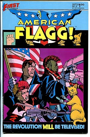 American Flagg #12 1985-First-autographed by Howard Chaykin on splash page-VF