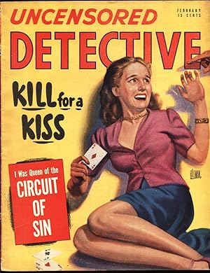 Uncensored Detective Magazine 2/1948-Playing Card GGA cover-True Crime