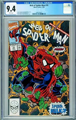 Pasado septiembre gritar Web Of Spider-Man #70 CGC 9.4 1st SPIDER-HULK- 2085316010: (1990) Cómic |  DTA Collectibles