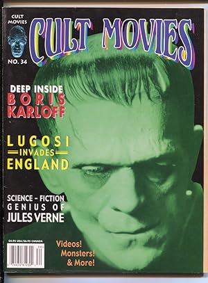 Imagen del vendedor de Cult Movies #34 2000-Boris Karloff Frankenstein cover-Bela Lugosi,-Jules Verne-Forrest J. Ackerman-VF a la venta por DTA Collectibles