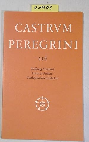 Bild des Verkufers fr Castrum Peregrini, Heft 216. Wolfgang Frommel: Poete et Amicus - Nachgelassene Gedichte zum Verkauf von Antiquariat Trger