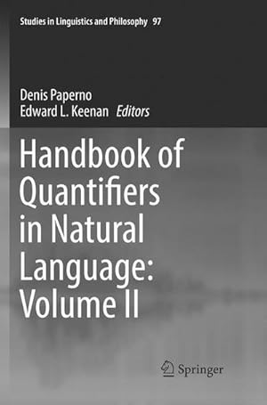 Bild des Verkufers fr Handbook of Quantifiers in Natural Language: Volume II zum Verkauf von AHA-BUCH GmbH