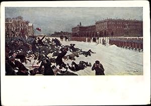 Bild des Verkufers fr Knstler Ansichtskarte / Postkarte Sankt Petersburg Russland, Blutsonntag 1905 zum Verkauf von akpool GmbH