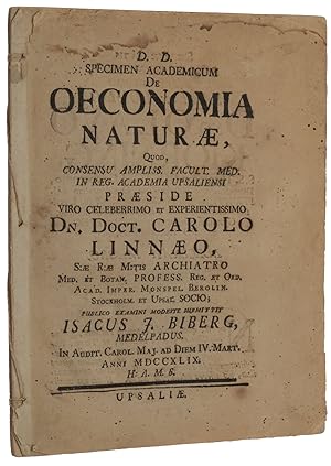 Specimen Academicum de Oeconomia Naturae, Quod, consensu Ampliss. Facult. Med. in Reg. Academia U...