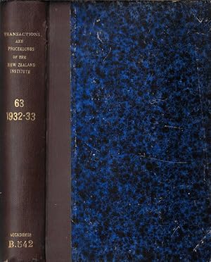 Bild des Verkufers fr Transactions and procedings of the New Zealand Institute Vol. 63 1932-33 zum Verkauf von Biblioteca di Babele