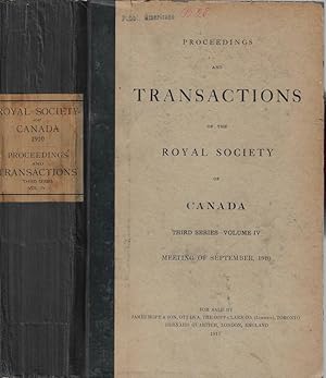 Bild des Verkufers fr Proceedings and transactions of the Royal Society of Canada third series   Volume IV meeting of september 1910 zum Verkauf von Biblioteca di Babele