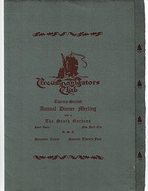 ["THE CIRCUMNAVIGATORS' CLUB SONG", Printed on the rear cover of]: CIRCUMNAVIGATORS' CLUB TWENTY-...