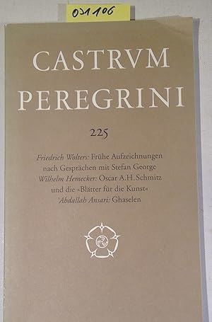Bild des Verkufers fr Castrum Peregrini, Heft 225 zum Verkauf von Antiquariat Trger