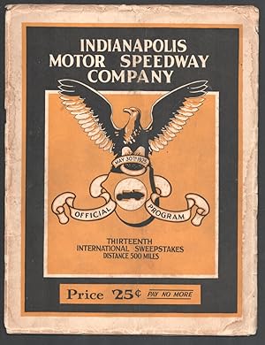 Indianapolis Motor Speedway Indy 500 Race Program 5/30/1925-13th Race-info-entry list-stats-G
