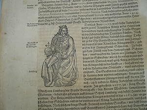 Zähringer/Berthold der I, Blatt aus der Cosmographia, Sebastian Münster, anno 1590 ; Beschreibt u...