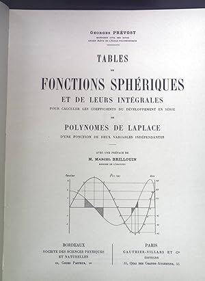 Tables de Fonctions Spheriques et de leurs integrales. Pour calculer les coefficients du developp...