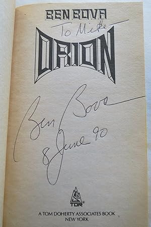 Imagen del vendedor de ORION A Novel (Signed by Author) a la venta por Sage Rare & Collectible Books, IOBA