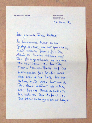 Zweiseitiger handschriftlicher Brief an eine Gastgeberin.