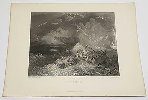 J.M.W. Turner, 'Fire at Sea' c.1878 Engraving Maritime Print