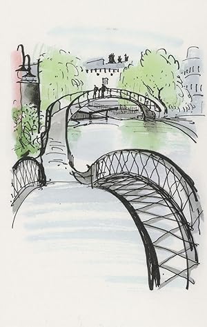 Roving Bridge River at Camden Lock London Painting Postcard