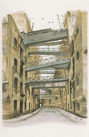 Old Shad Thames London at Tower Bridge Lithograph Postcard
