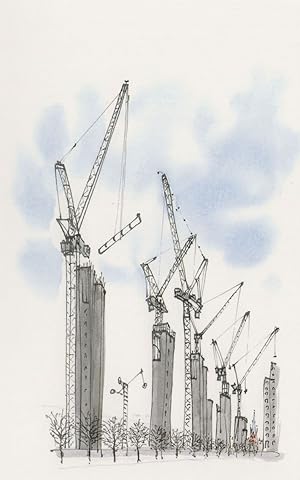 Granary Square London Construction Lift Shafts Painting Postcard