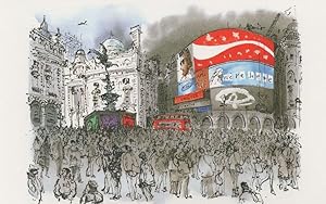 New Years Eve London at Piccadilly Circus 2011 Painting Postcard