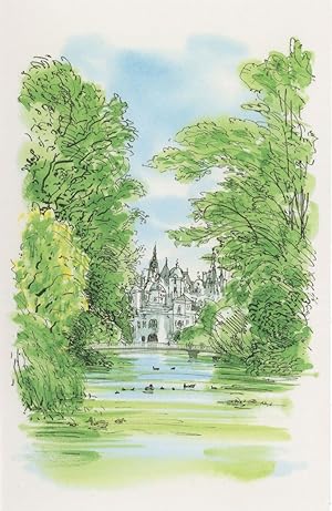 St James & Buckingham Palace London River Painting Postcard