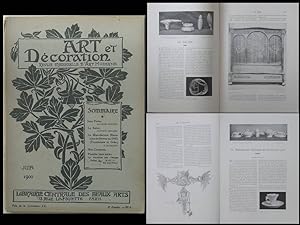 ART ET DECORATION - JUIN 1900 - MUCHA, DUFRENE, MANUFACTURE SEVRES, JEAN VEBER