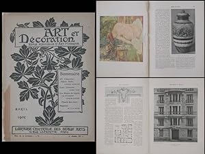 ART ET DECORATION - AVRIL 1905 - PARIS, 5 RUE DE LUYNES, PRADELLE, RODIN CERAMISTE, DUFAU