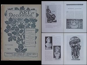 ART ET DECORATION - OCTOBRE 1907 - LEMORDANT, ANN MACBETH, JESSIE NEWBERY, CARPEAUX