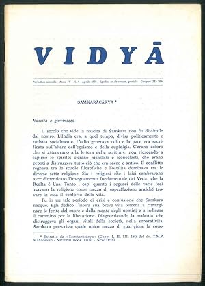 Vidya. Periodico mensile - Anno IV - N.4 - Aprile 1976. Samkaracarya.