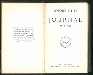 Journal 1889-1939. Avec un index des noms et des ouvres cités.