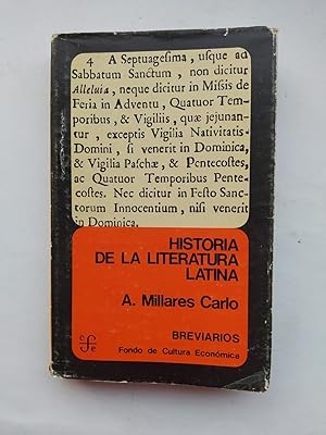 Imagen del vendedor de HISTORIA DE LA LITERATURA LATINA. a la venta por TraperaDeKlaus