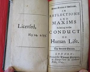 Seller image for SOME REFLECTION OF SOLITUDE, IN REFLECTIONS AND MAXIMS RELATING TO THE CONDUCT OF HUMAN LIFE for sale by By The Way Books