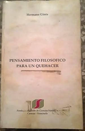 Imagen del vendedor de Pensamiento Filosfico Para Un Quehacer a la venta por Guido Soroka Bookseller