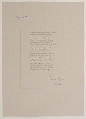 Bild des Verkufers fr Glass Door (Signed Broadside) zum Verkauf von Jeff Hirsch Books, ABAA