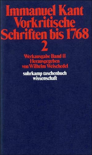 Seller image for Immanuel Kant Werkausgabe Band II: Vorkritische Schriften bis 1768 for sale by Antiquariat Armebooks