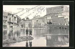Carte postale Quillan, Maisons sur l`Aude, Le Château