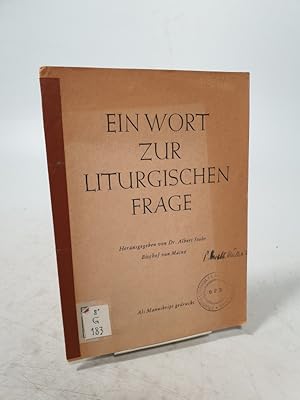 Immagine del venditore per Ein Wort zur liturgischen Frage. venduto da Antiquariat Bookfarm