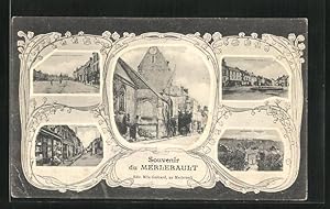 Carte postale Merlerault, Souvenir, vue de la rueen