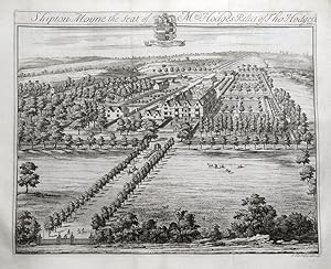 SHIPTON MOYNE, Tetbury, Gloucestershire, J.KIP bird's eye antique print 1768