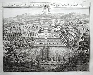 ALDERLEY, Wotton under Edge Gloucestershire, J.KIP bird's eye antique print 1768