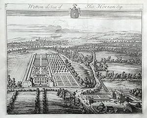 WOTTON under Edge, Gloucestershire, Johannes KIP bird's eye antique print 1768