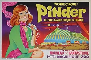 "PINDER (années 50)" Affiche originale entoilée / Litho GRINSSON / Imp. BEDOS et Cie Paris (année...