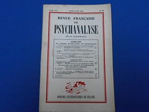 Seller image for Revue Franaise de Psychanalyse. XXme Congrs International de Psychanalyse TOME XXII. Mars -Avril N2 for sale by Emmanuelle Morin