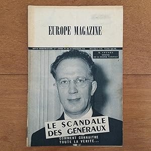 Seller image for Europe Magazine. Revue Hebdomadaire 11eme anne n 492 - 18 novembre 1954. Le scandale des Gnraux for sale by Les bouquins d'Alain